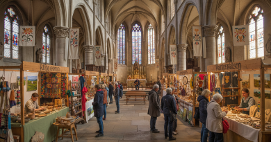 Kunstmarkt in einer Kirche