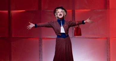 Schauspielerin Anke Sieloff auf der Bühne als Dolly