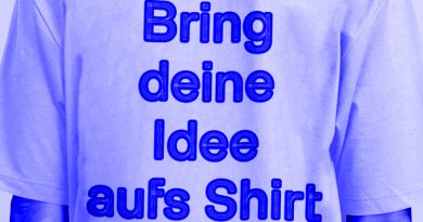 T-Shirt von hinten Aufschrift "Bring deine Idee auf's Shirt"