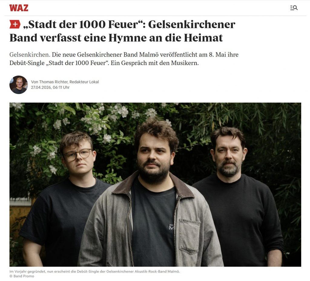 WAZ Artikel über die Band Malmø
