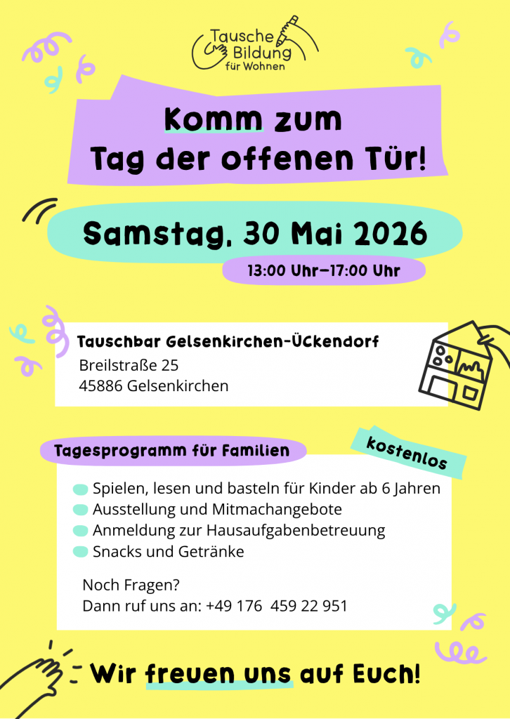 Einladung zum Tag der offenen Tür am 30.5. bei Tausche Bildung