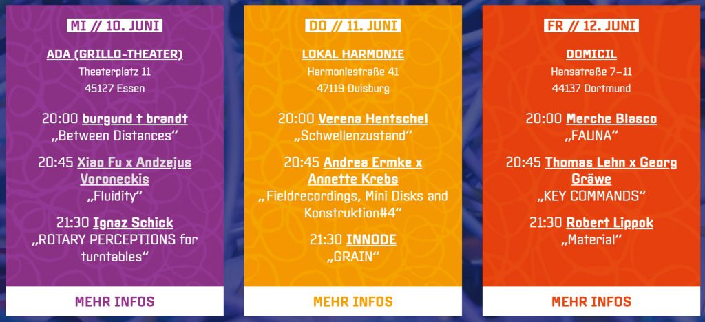 Programmübersicht Blaues Rauschen Festival