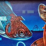 Aussschnitt eines Murals in der Gelsenkirchener Innenstadt von Denis Klatt
