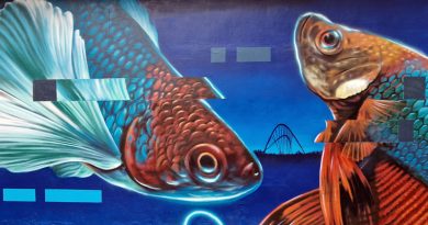 Aussschnitt eines Murals in der Gelsenkirchener Innenstadt von Denis Klatt