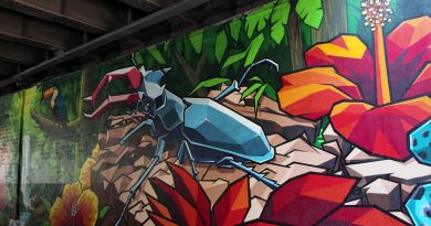 Graffiti im Bismarcktunnel mit Hirschkäfermotiv