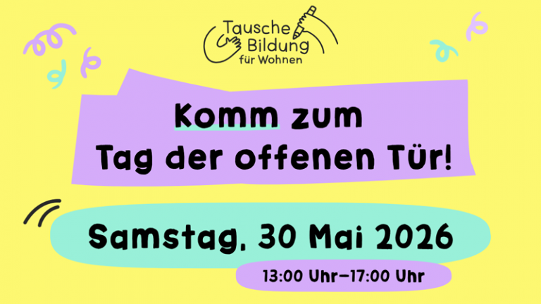 Tausche Bildung Programmflyer Tag der offenen Tür am 30.05.2026