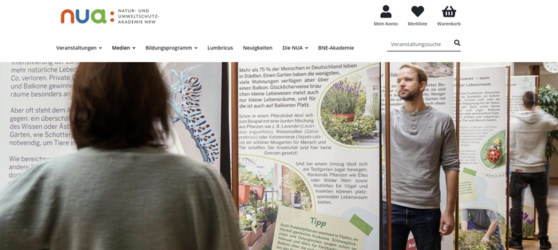 Vorschau der Website unter nua.nrw