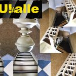 Bauhalle Collage von Treppengeländern