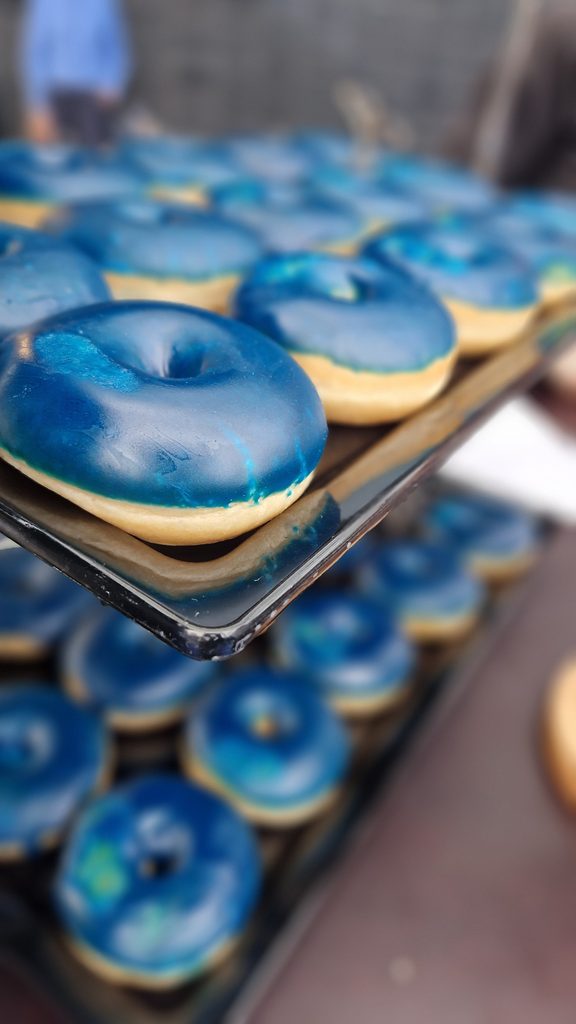 Blaue Donuts